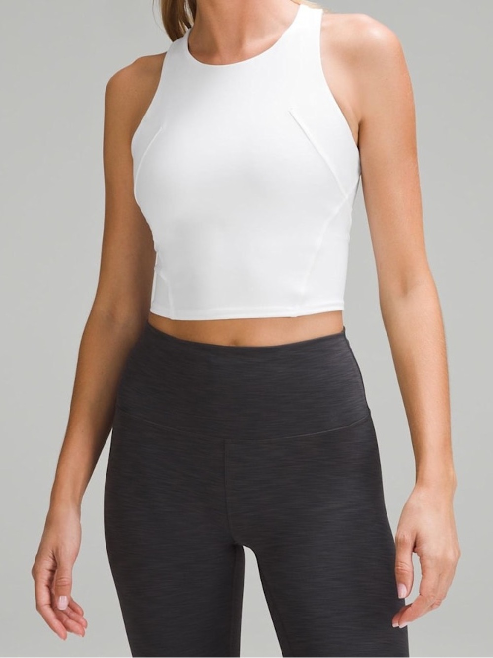 Lululemon White Wunder Train Racerback Tank Top Sports Bra